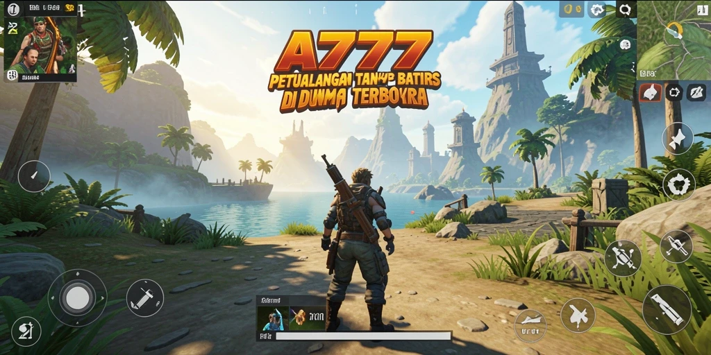Tampilan gameplay menakjubkan di A7777 dengan dunia terbuka yang luas.