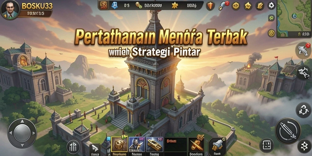 Tangkapan layar gameplay menunjukkan strategi menara yang mendebarkan.
