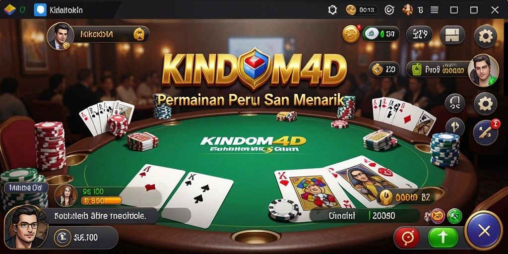 Tampilan gameplay Poker di KINDOM4D dengan grafis menawan.