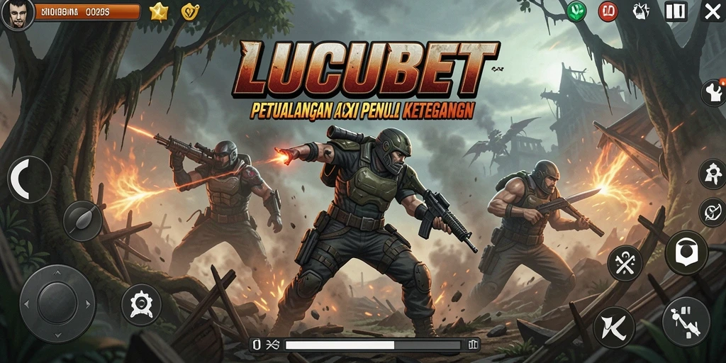 Tampilan gameplay menegangkan dalam LUCUBET yang penuh aksi.