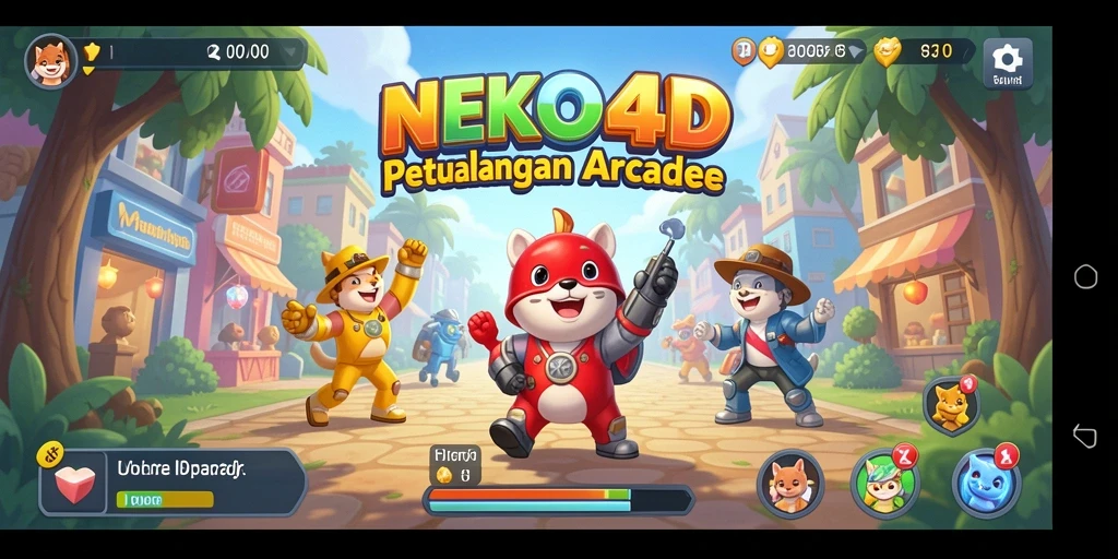 Tampilan gameplay yang seru dan penuh warna dari NEKO4D.