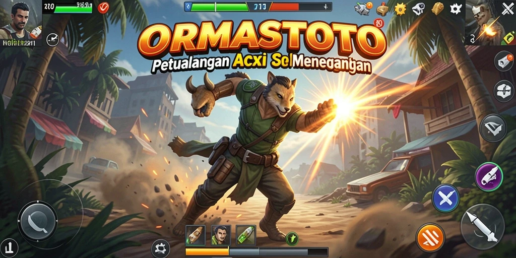 Tampilan gameplay ORMASTOTO yang penuh aksi dan tantangan seru.