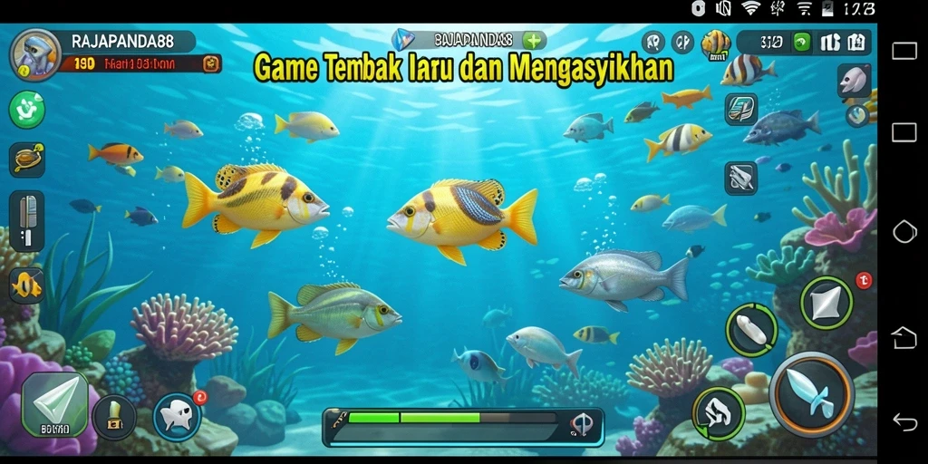 Gameplay menembak ikan yang seru dan menantang di RAJAPANDA88.