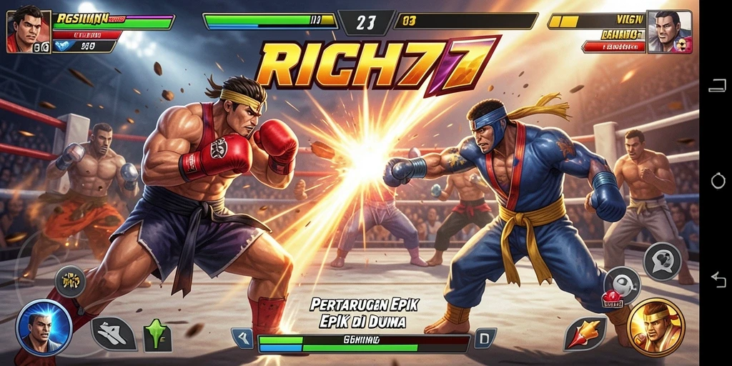 Gameplay RICH7 yang menegangkan dan penuh aksi.