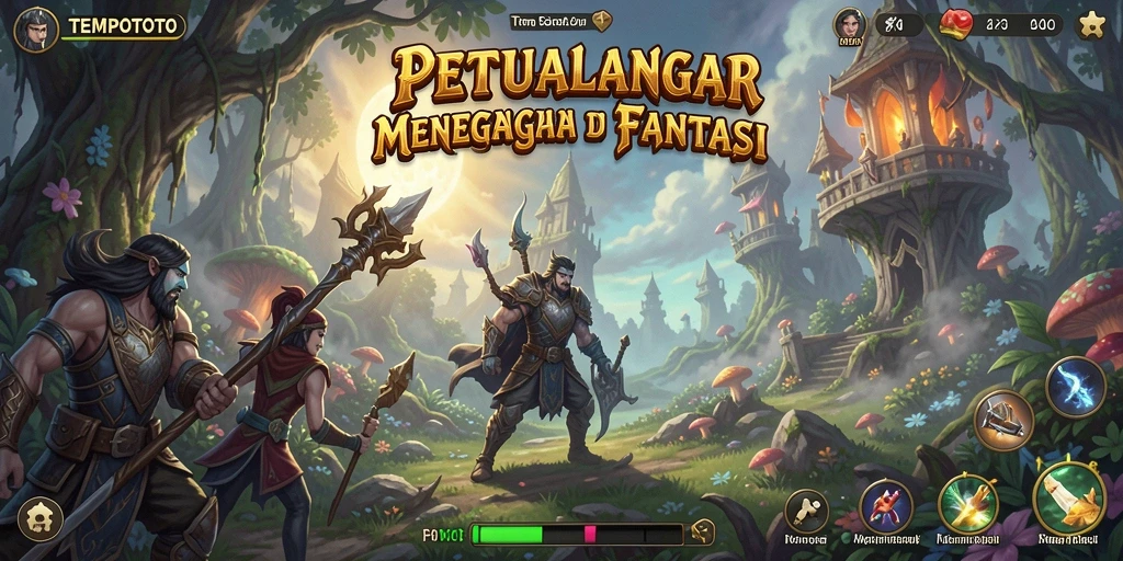 Screenshot TEMPOTOTO yang menunjukkan aksi petualangan yang mendebarkan.