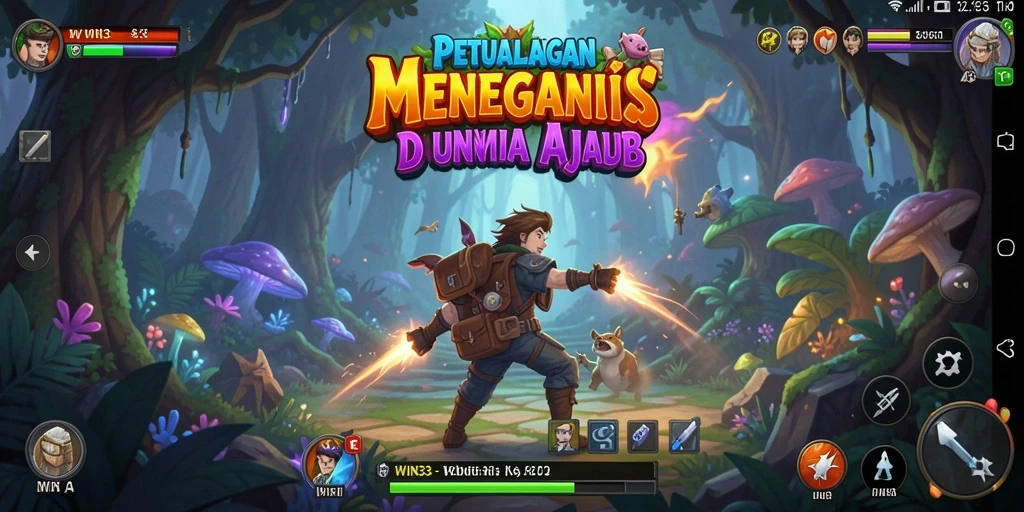Tangkapan layar menunjukkan pemain menjelajahi dunia petualangan yang menakjubkan.
